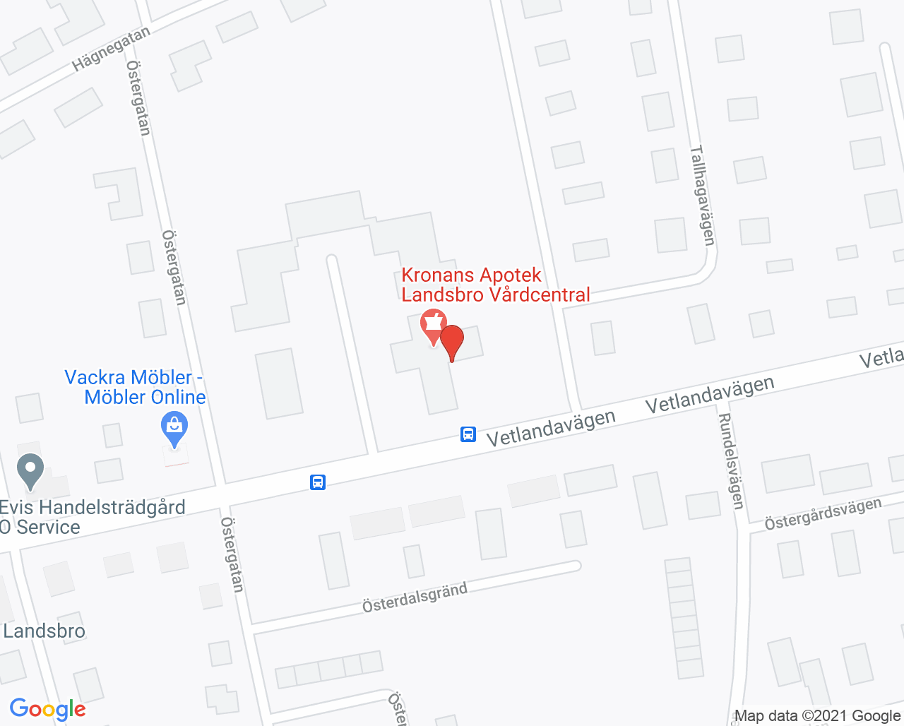 Karta till Bra Liv Landsbro vårdcentral
