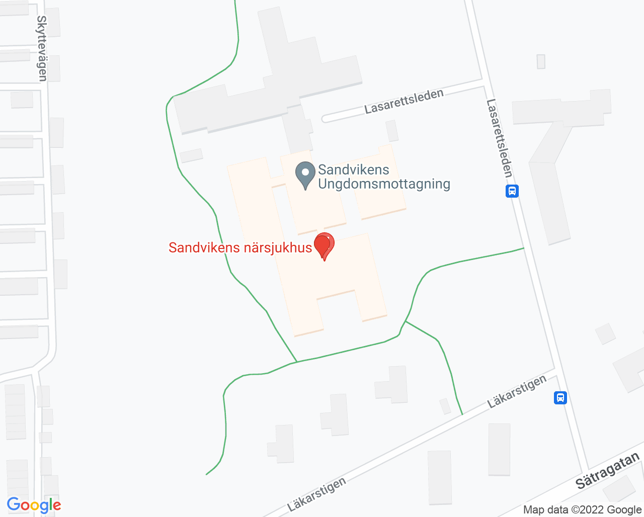 Karta till Hörcentral Sandviken