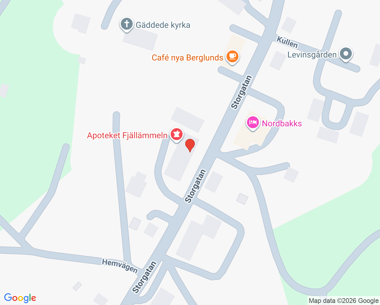 Karta till Närvård Frostvikens allmänmottagning, Gäddede