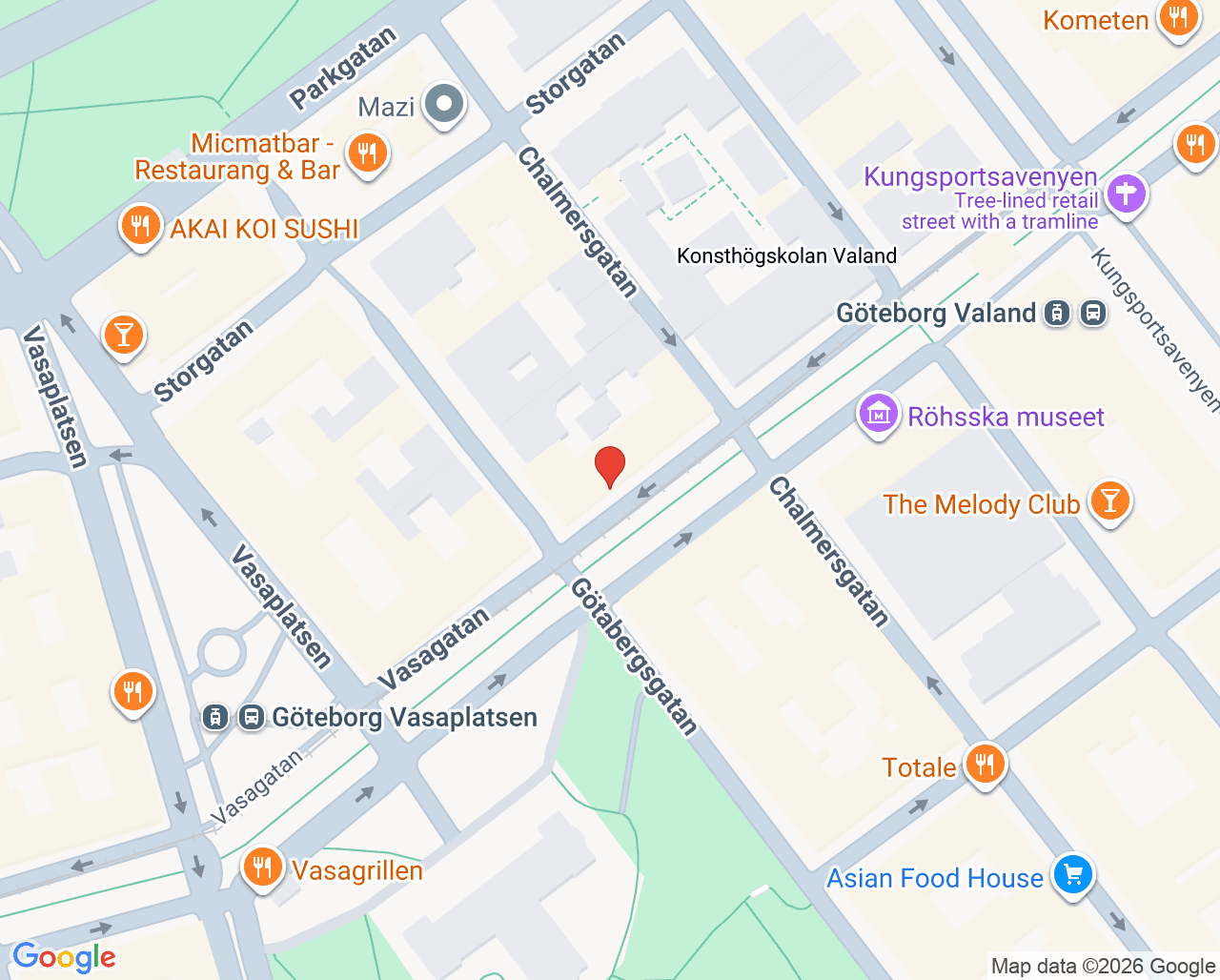 Karta till Vasakliniken Läkarmottagning