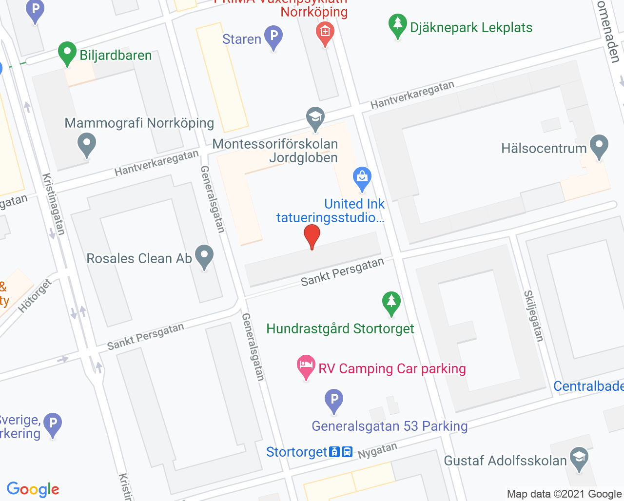 Karta till Folktandvården Sparven, Norrköping