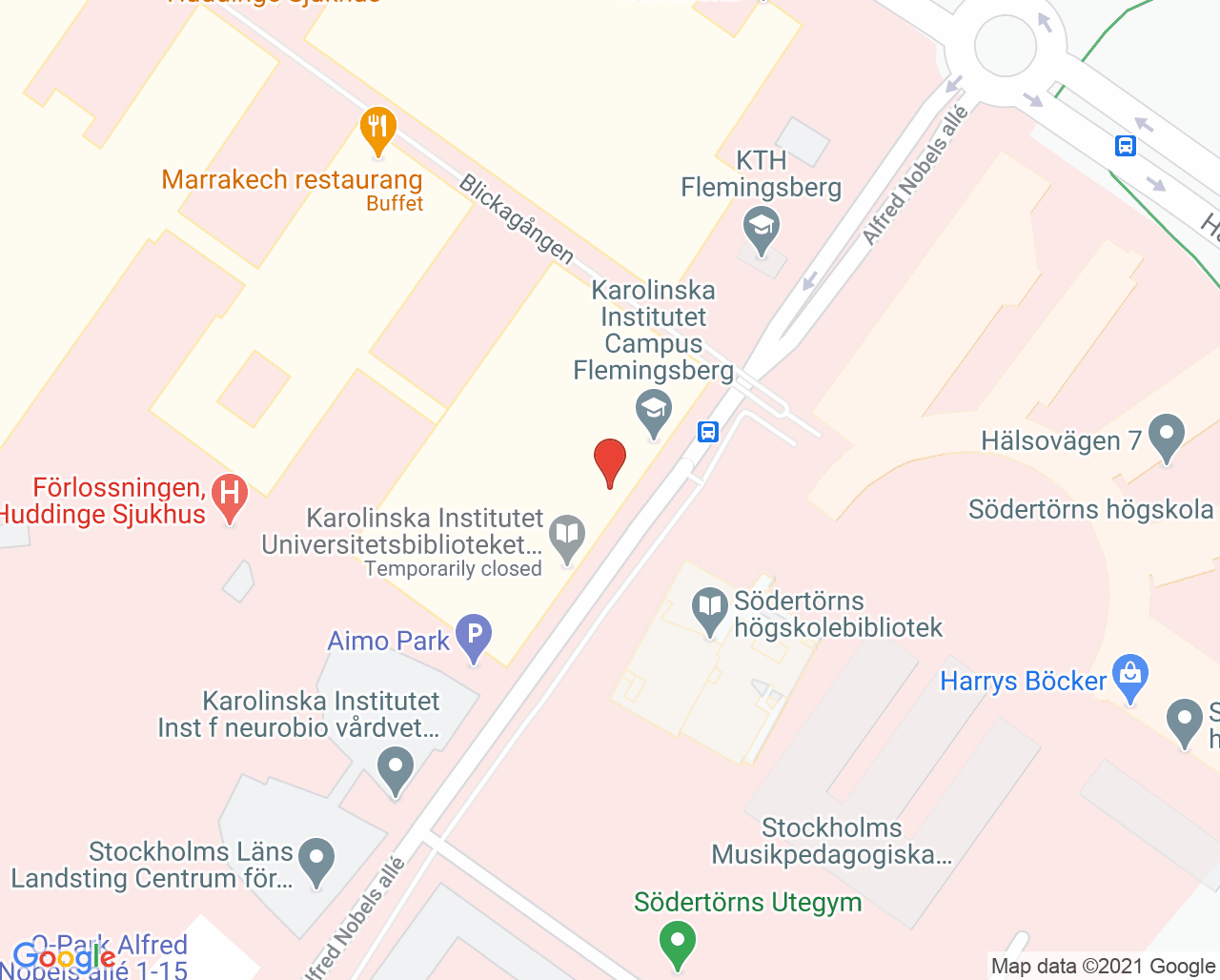 Karta till Odontologisk röntgen, Universitetstandvården, Karolinska Institutet