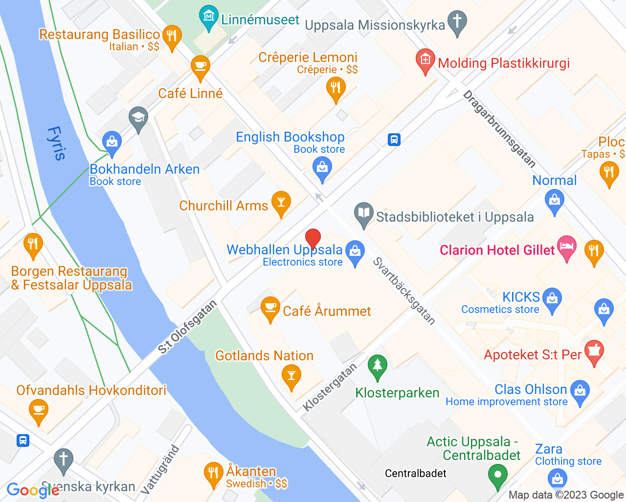 Karta till City Tandvård, Uppsala