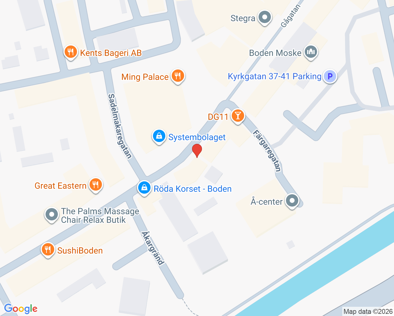 Karta till Synsam Boden