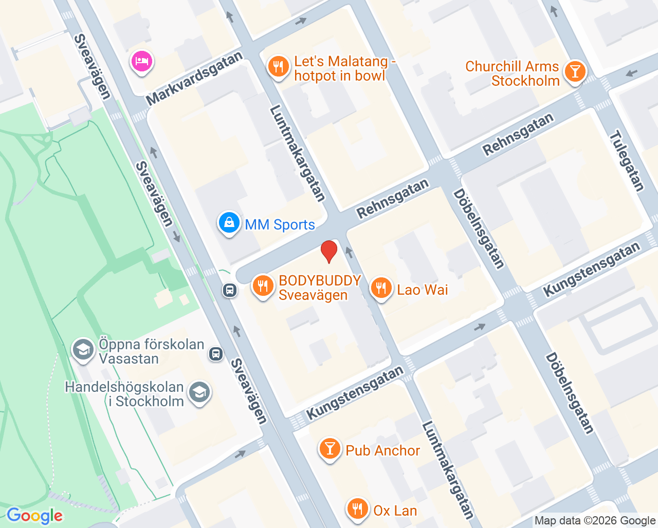 Karta till Tandläkare Mathias Lindholm AB, Norrmalm