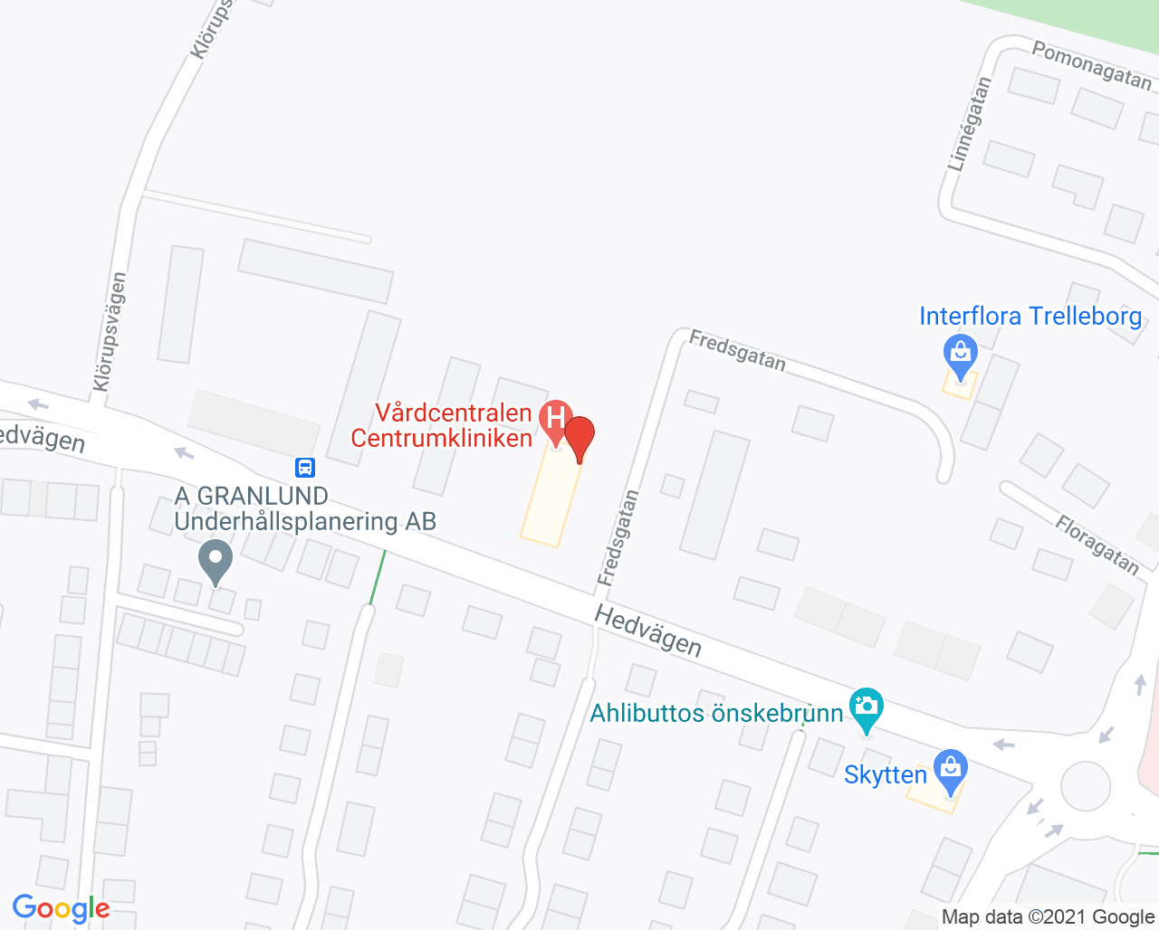 Karta till Vårdcentralen Centrumkliniken