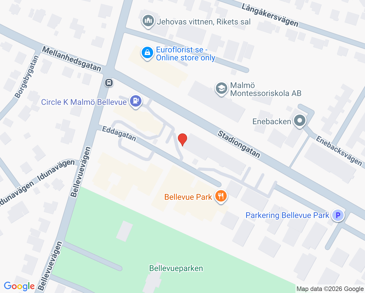 Karta till Örestadsklinikens Vårdcentral, Malmö