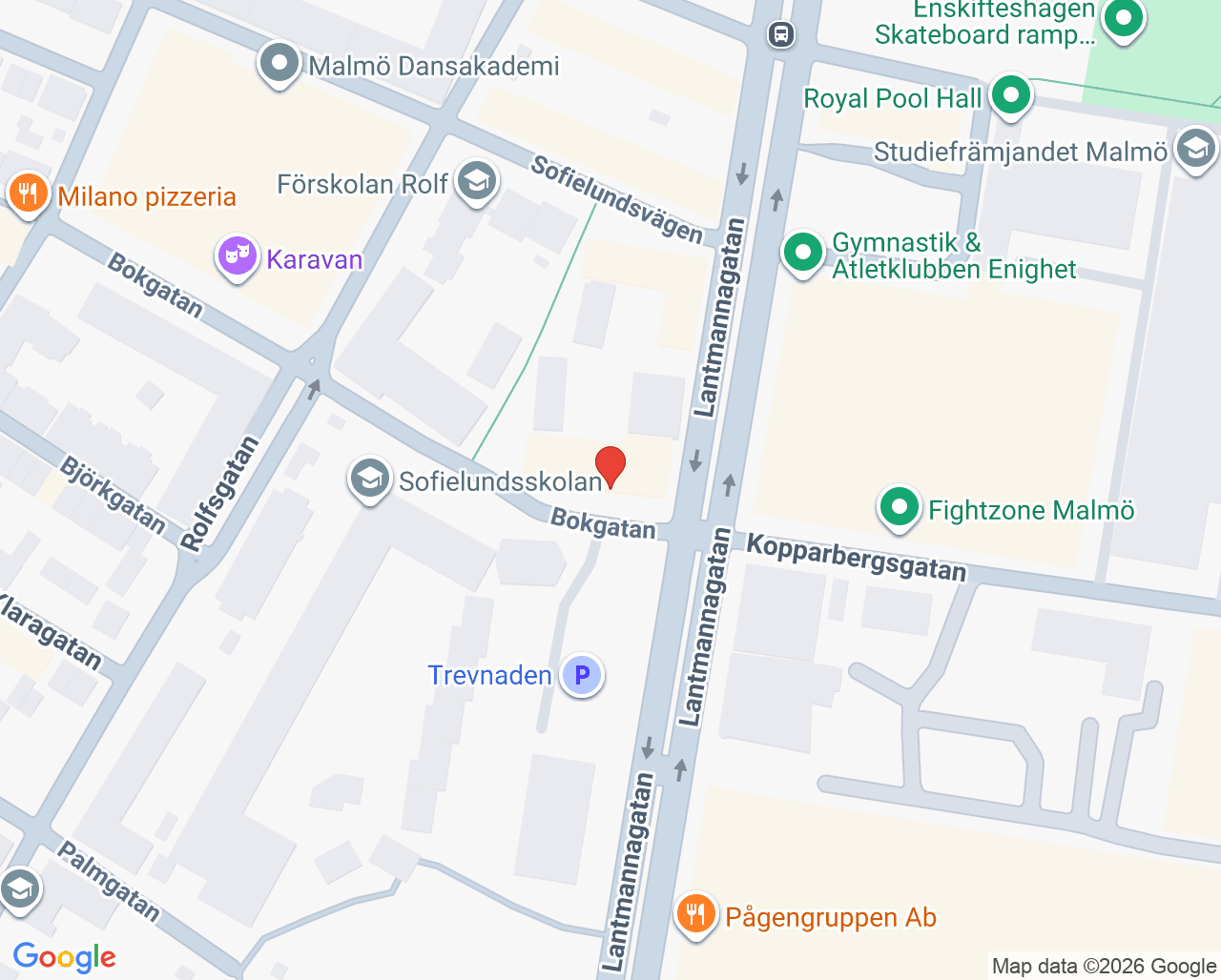 Karta till Miris Medicinsk Fotvård, Malmö