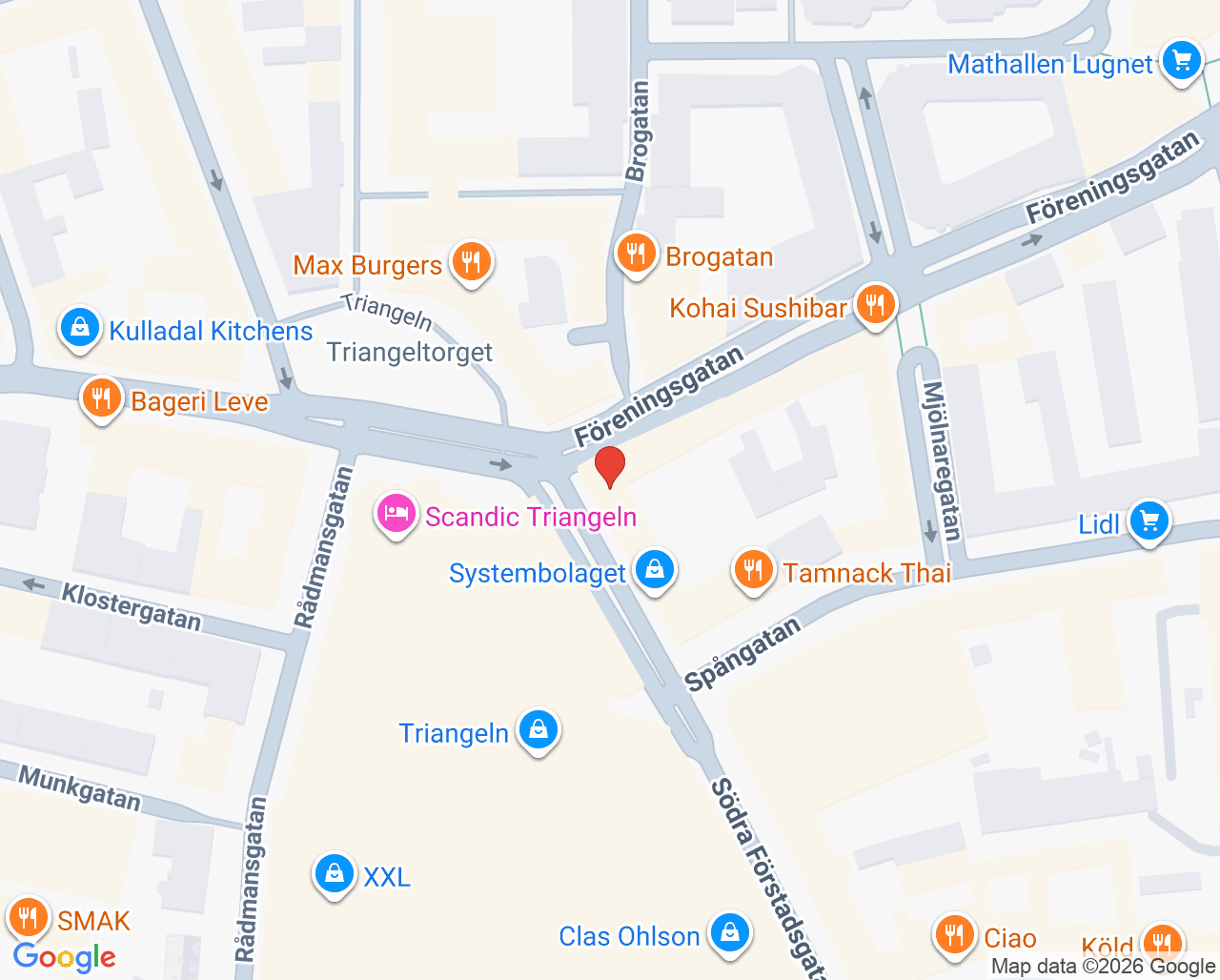 Karta till Malmö Tandläkarcenter