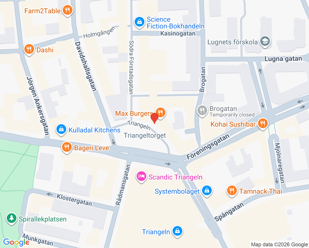 Karta till Käkkirurgisk Centrum Skåne, Malmö