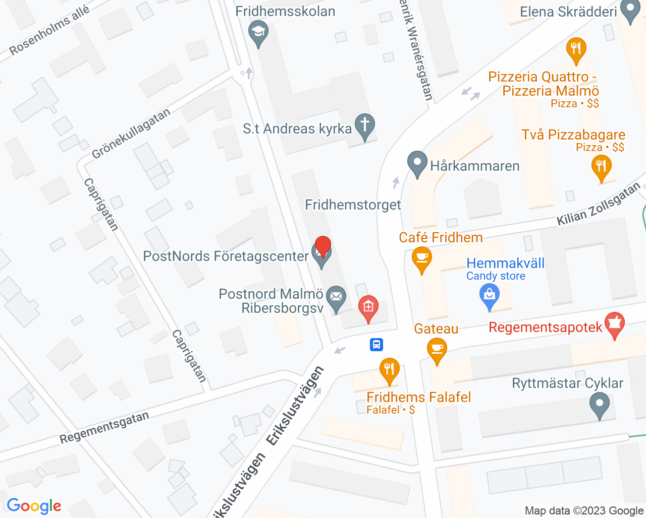 Karta till HandCenter Malmö, Malmö