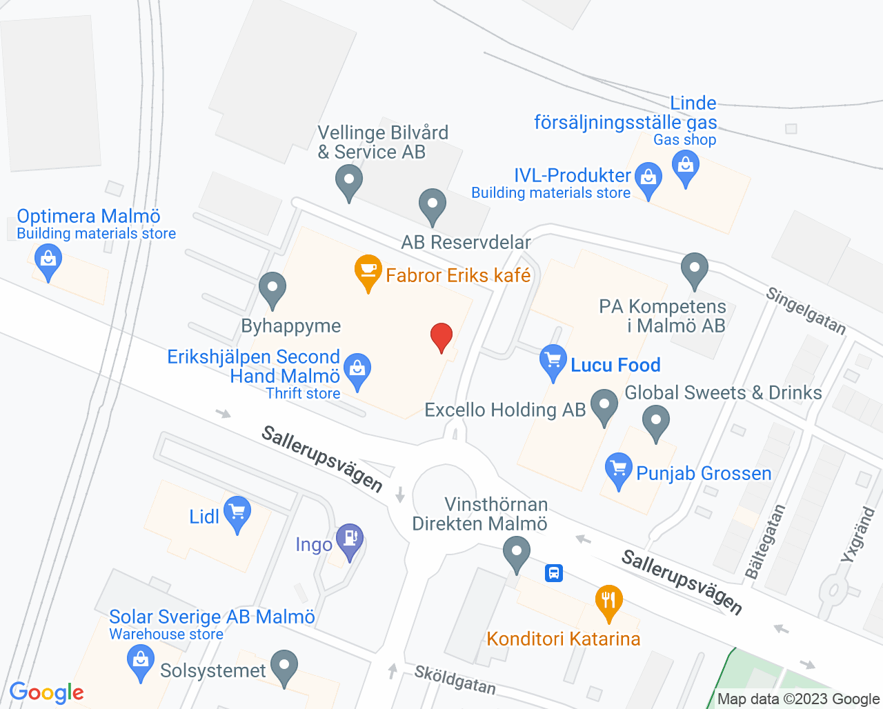 Karta till Capio Barnmorskemottagning Malmö Singelgatan