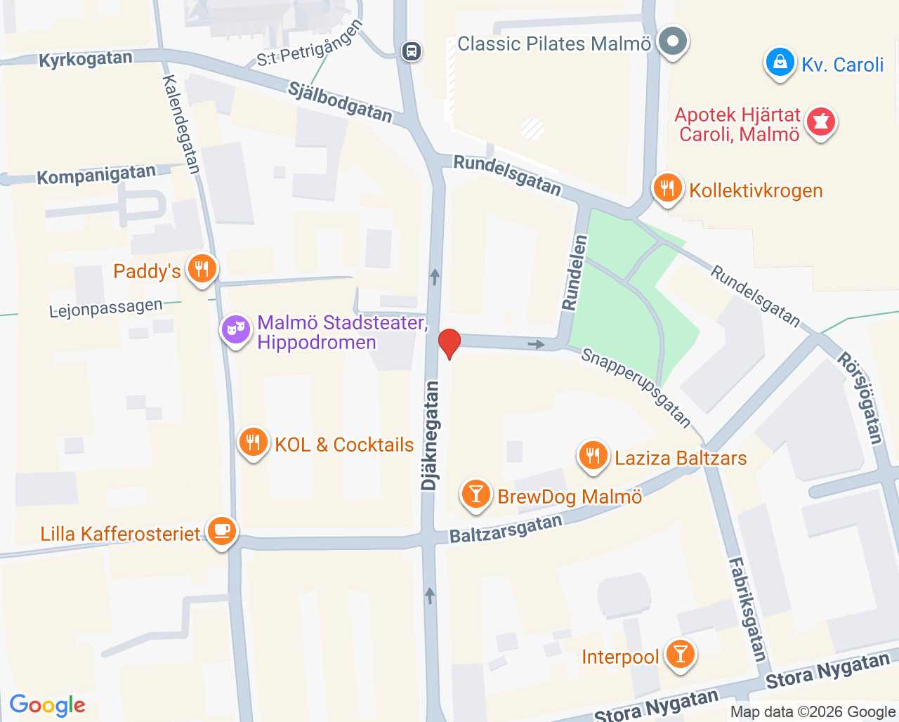 Karta till Capio Ögon Malmö