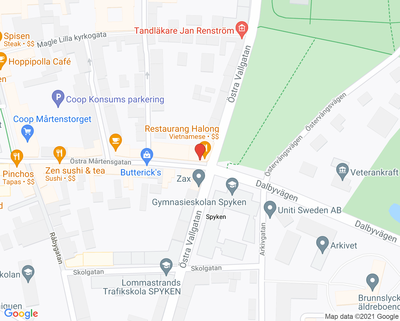 Karta till Logopedimottagning Skånelogopederna Lund, Lund