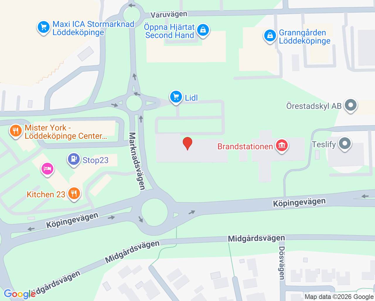 Karta till Vital Löddeköpinge