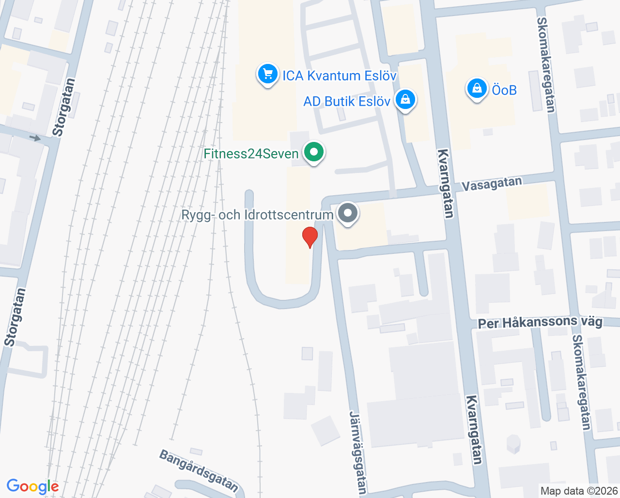 Karta till Hudcenter Eslöv, Eslöv