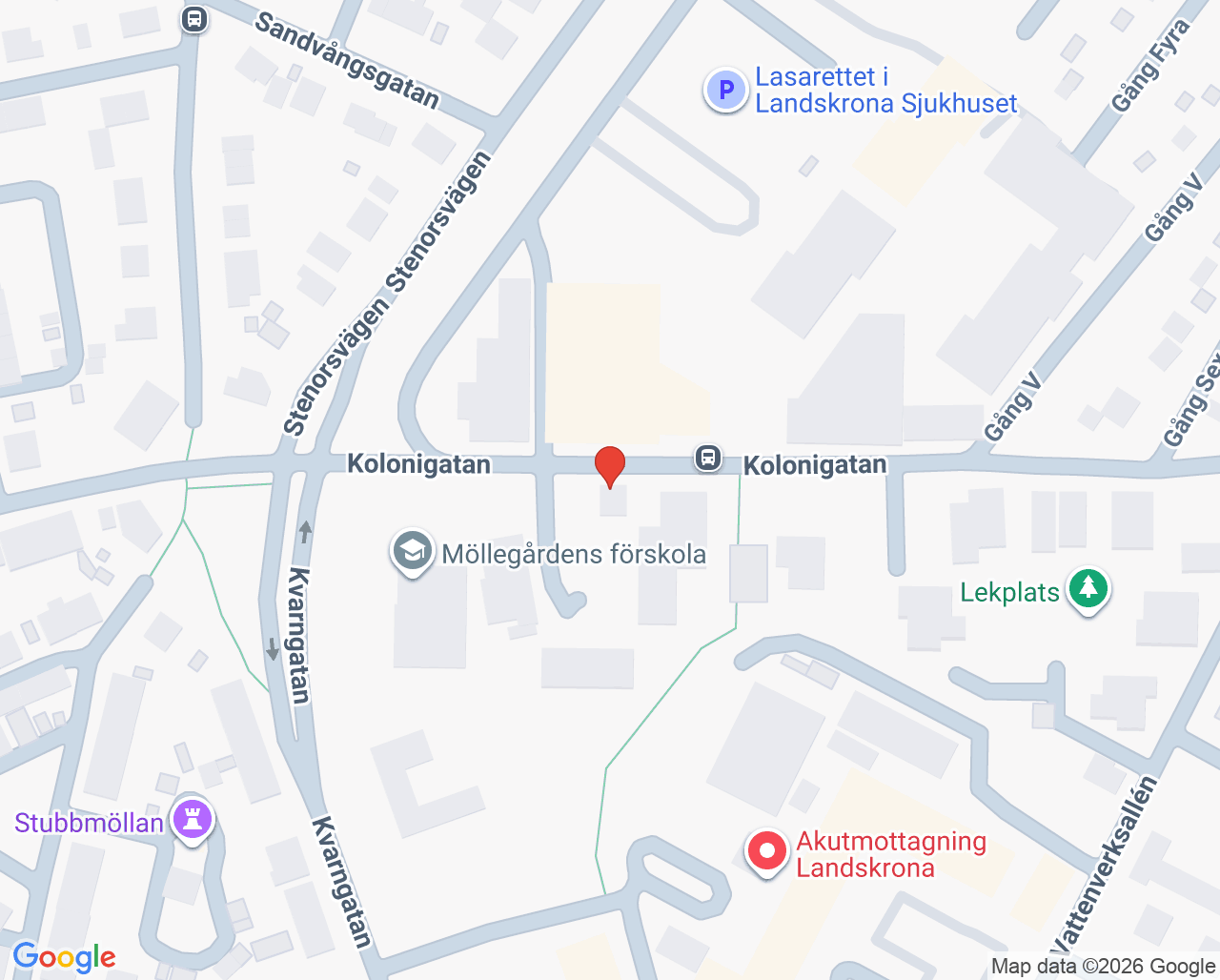 Karta till Barn- och ungdomspsykiatrimottagning första linjen Landskrona