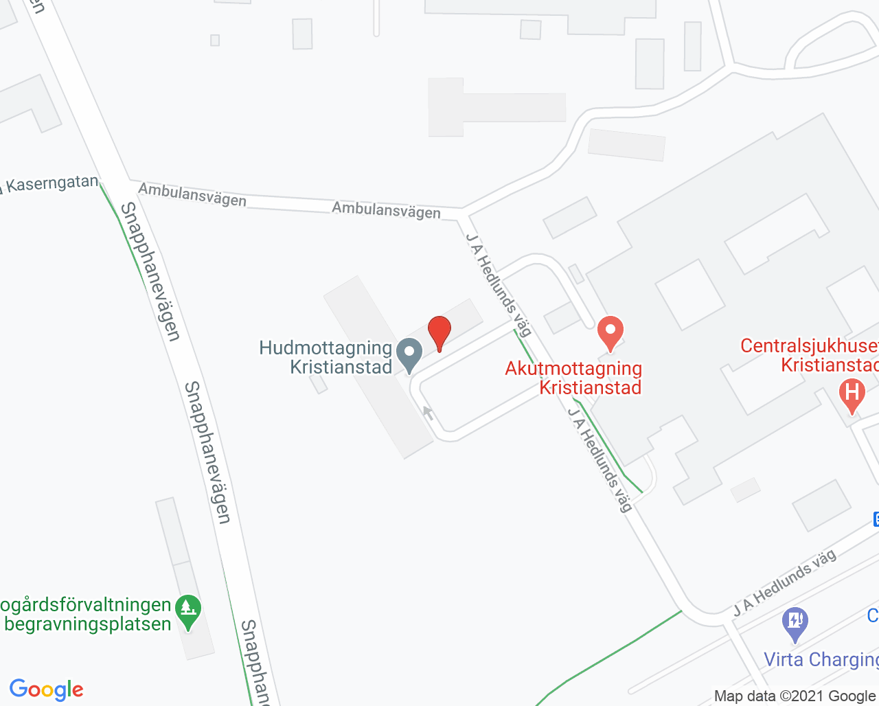 Karta till Infektionsmottagning Kristianstad