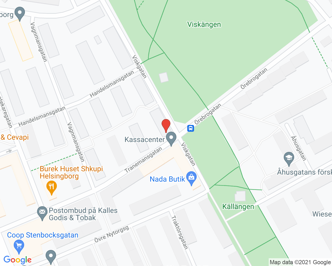 Karta till Fem Tår, Helsingborg