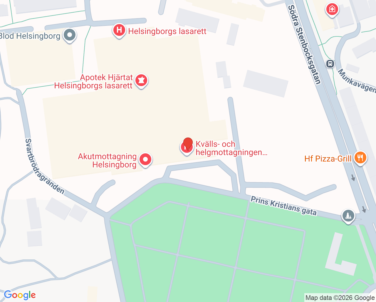 Karta till Reumatologimottagning Helsingborg