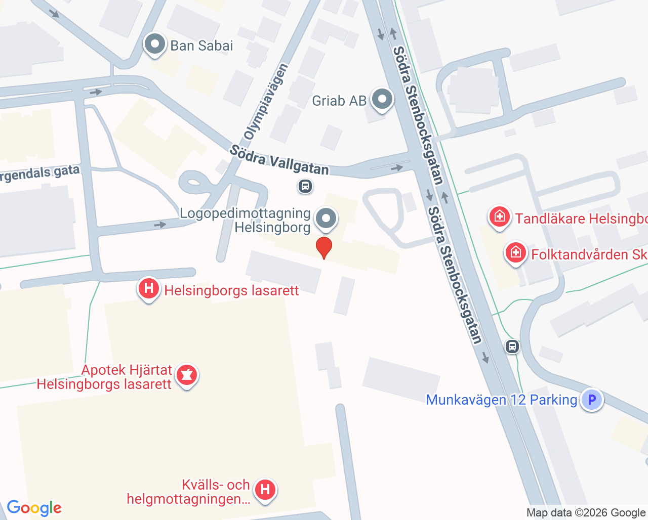 Karta till Sprututbytesmottagning Helsingborg
