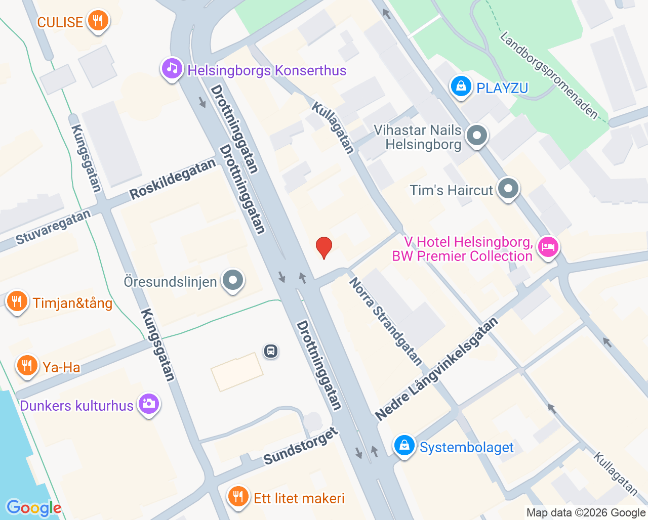 Karta till Vårdcentralen Väl Helsingborg