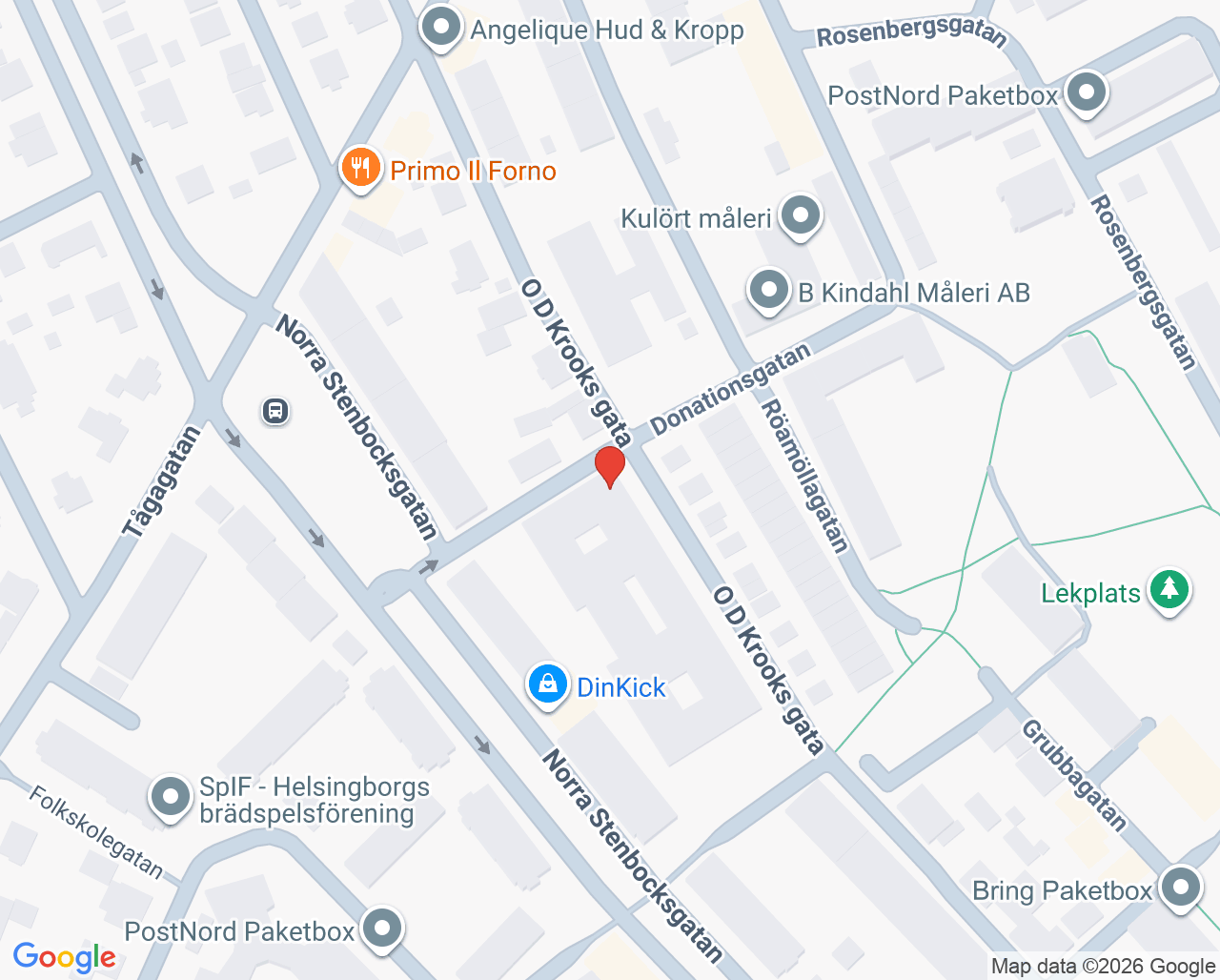 Karta till Vuxenpsykiatrimottagning beroende Helsingborg