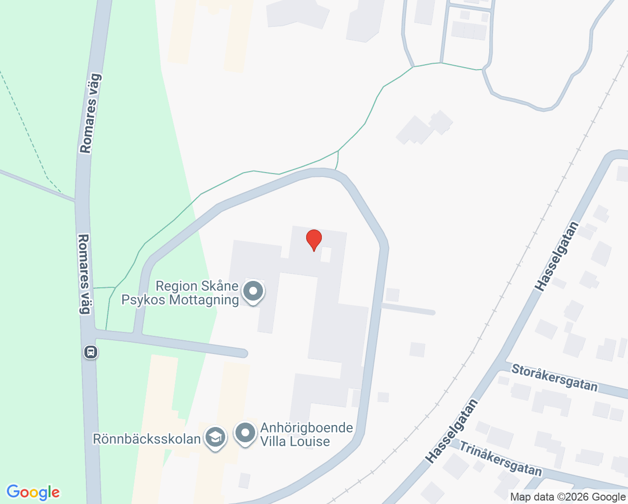 Karta till Vuxenpsykiatriavdelning 57 psykos Helsingborg
