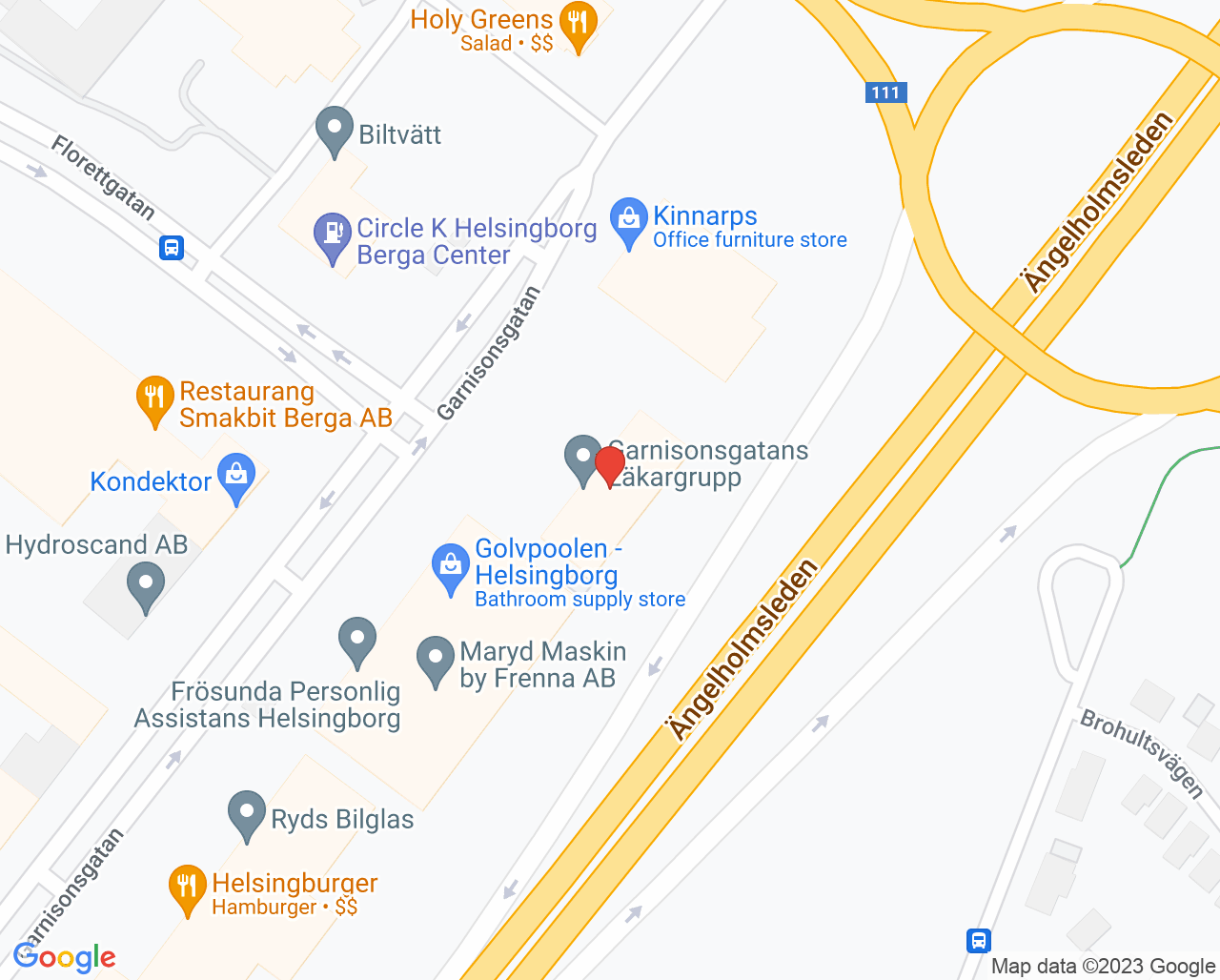 Karta till Centrumhudläkare, Helsingborg