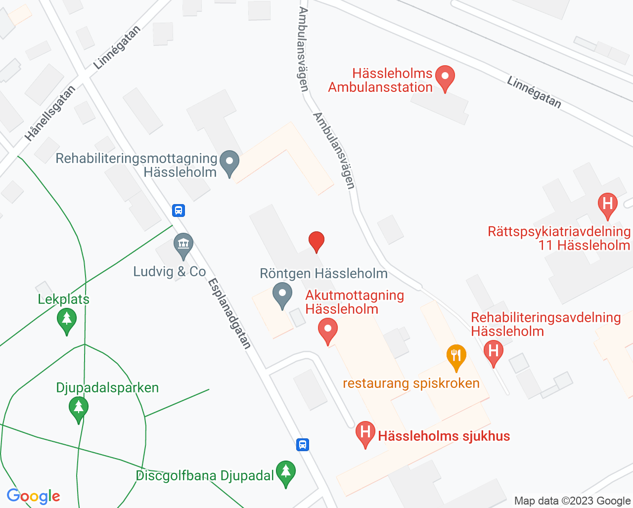 Karta till Neurologiavdelning Hässleholm