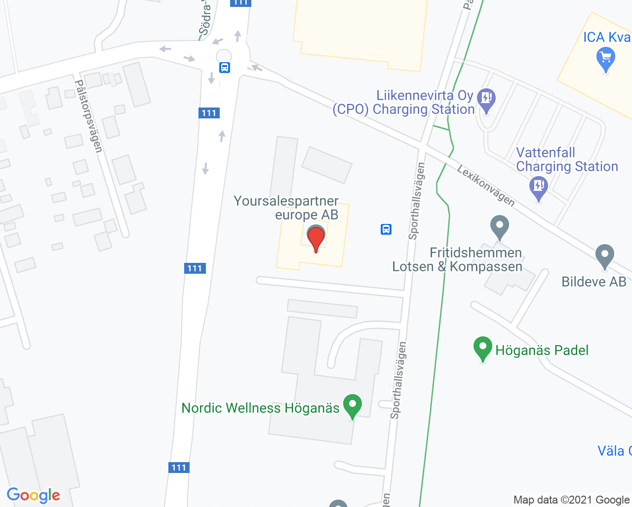 Karta till AudioNova Höganäs