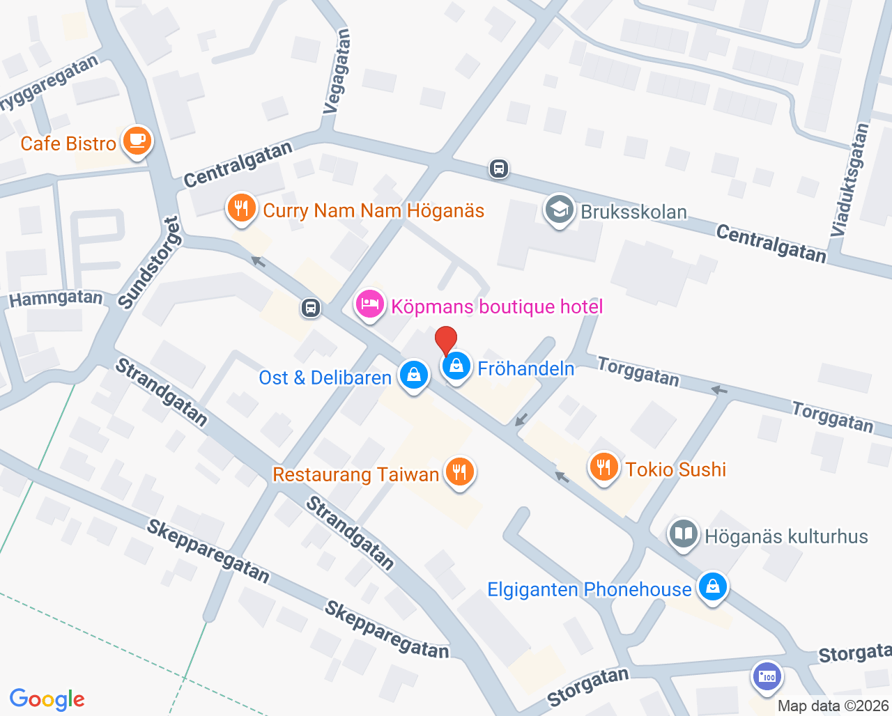 Karta till Capio Vårdcentral Höganäs