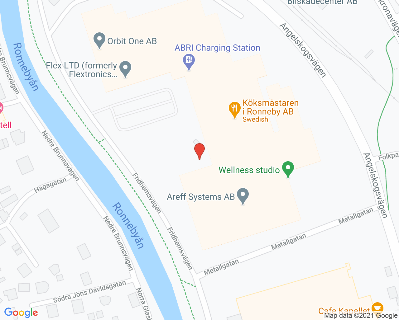 Karta till Capio vårdcentral, Ronneby