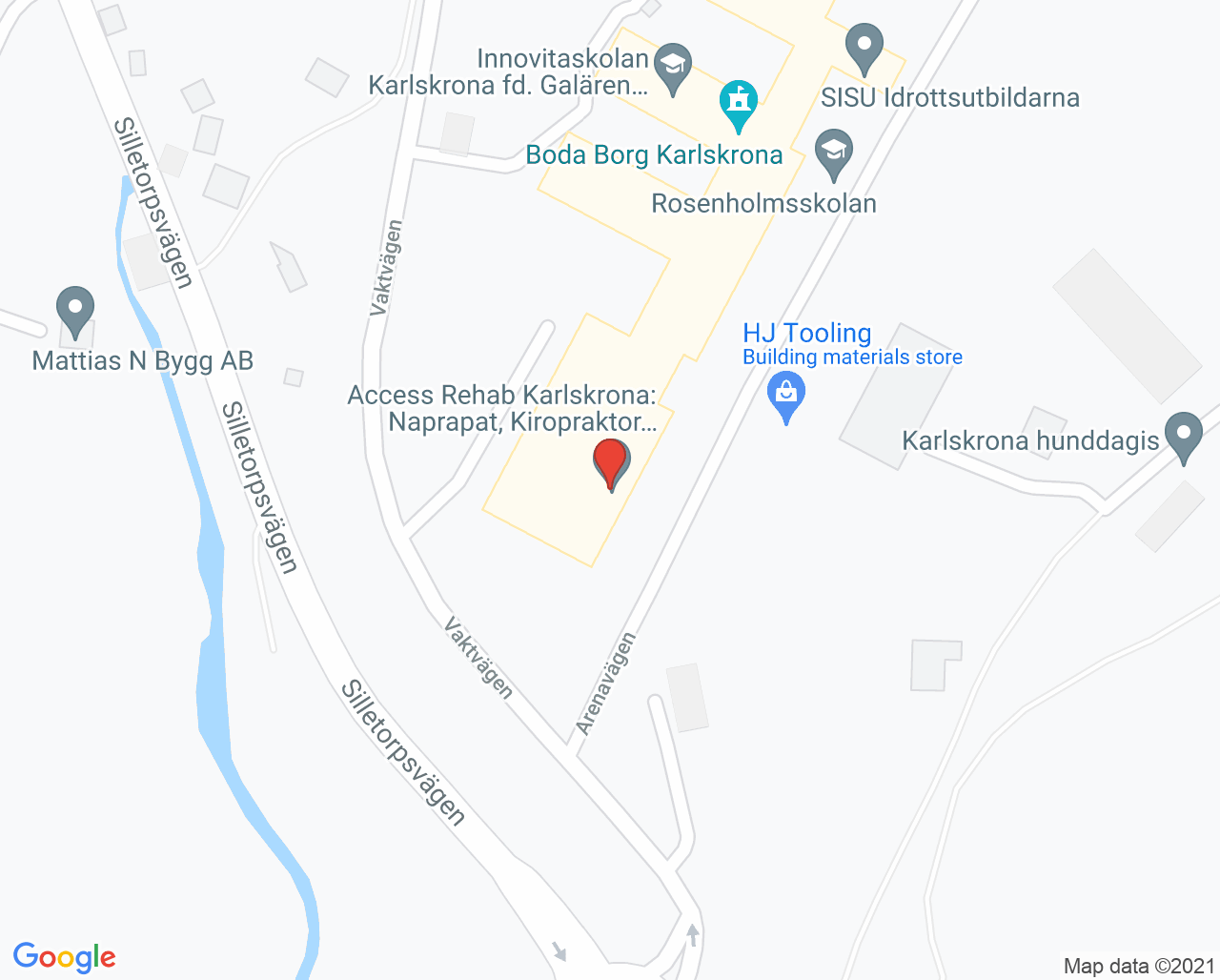 Karta till Access Rehab Karlskrona