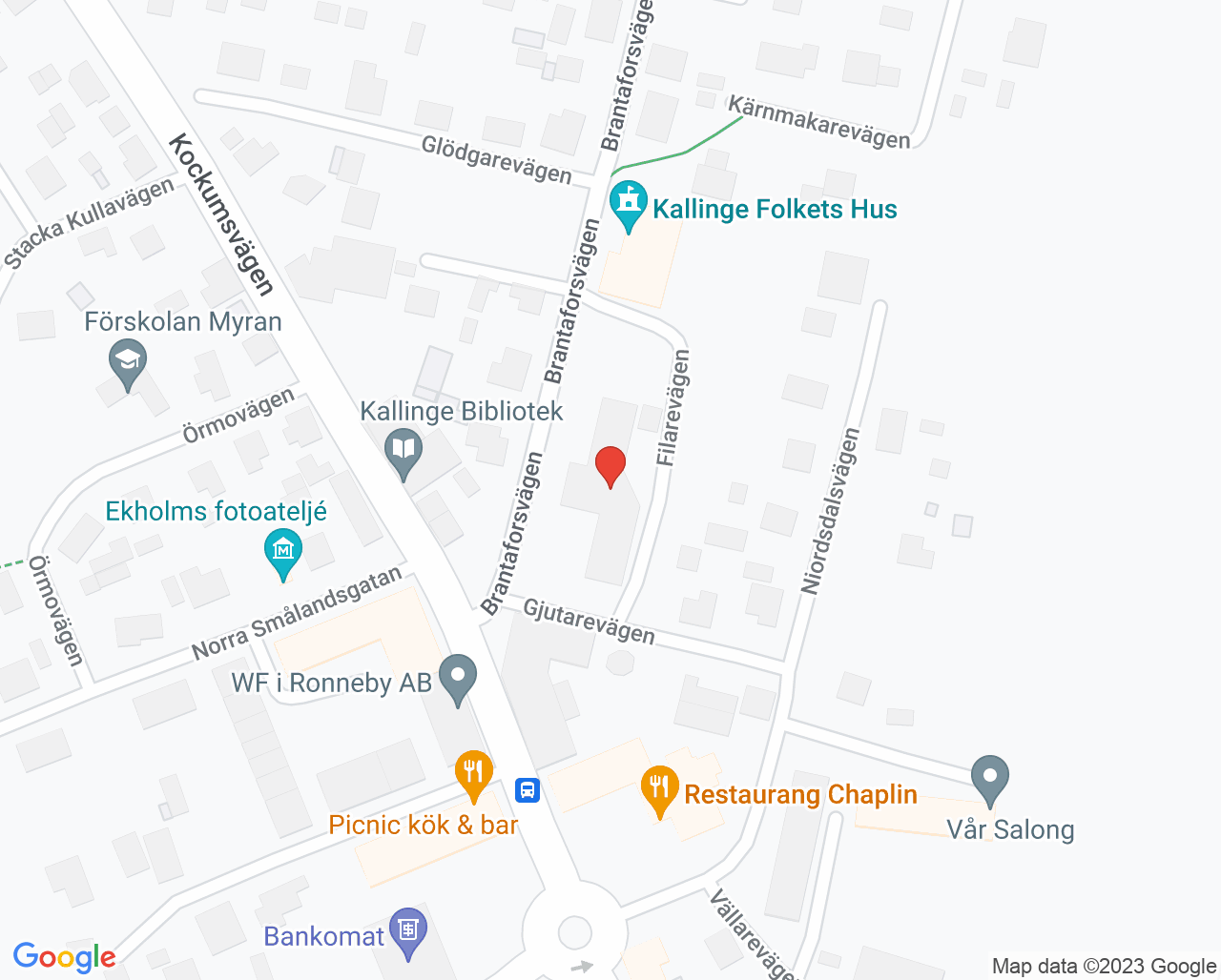 Karta till Kallinge vårdcentral