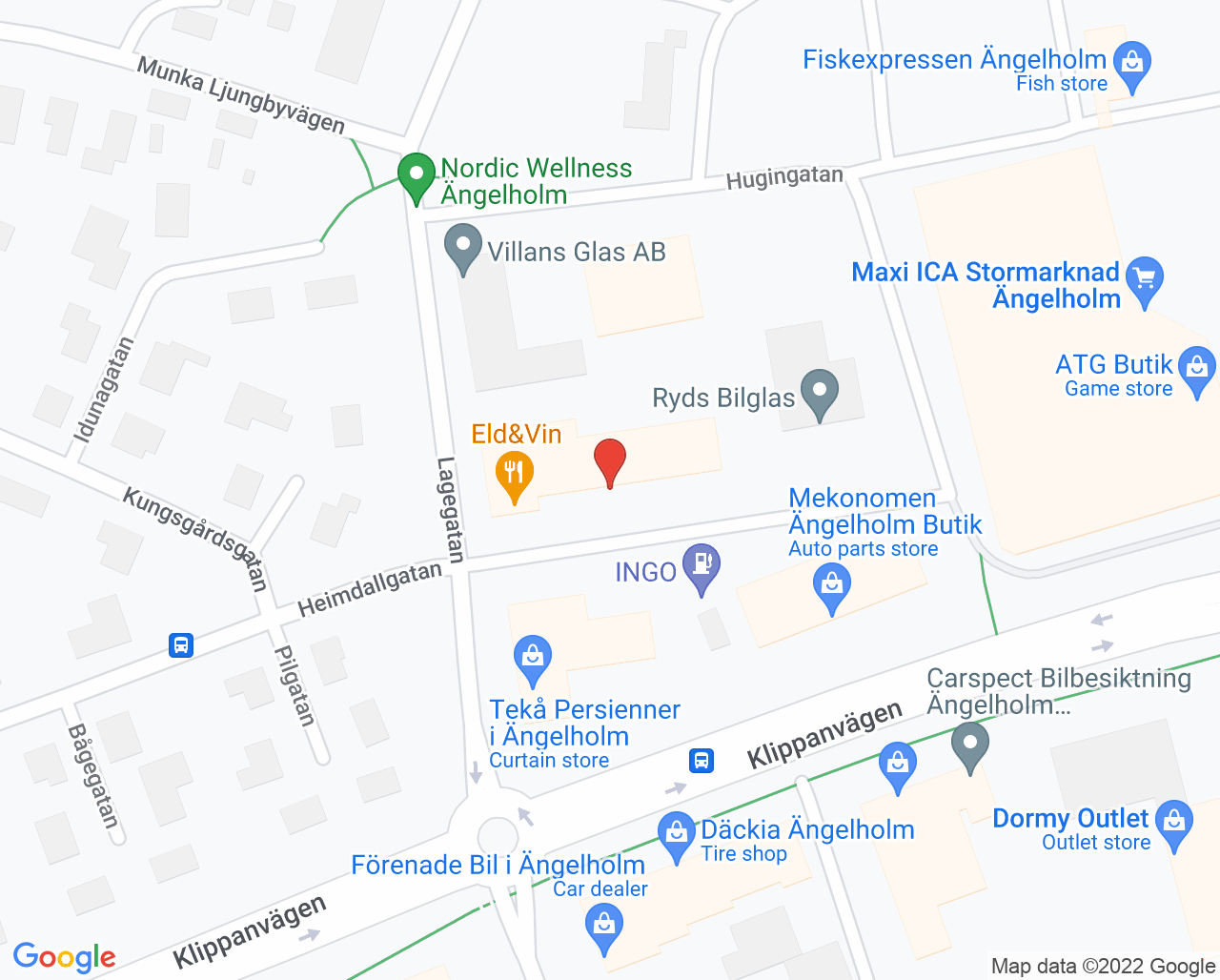 Karta till Hudläkare Ängelholm