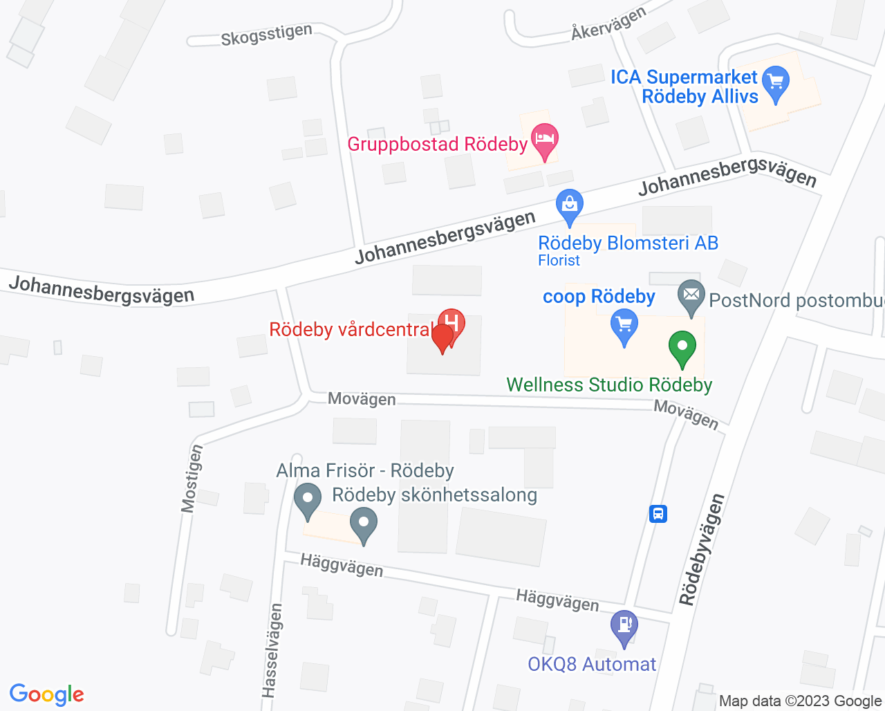 Karta till Rödeby vårdcentral