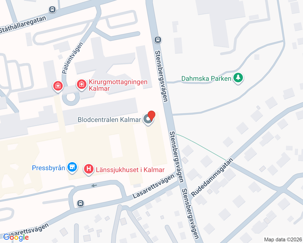 Karta till Punktionsmottagningen Kalmar