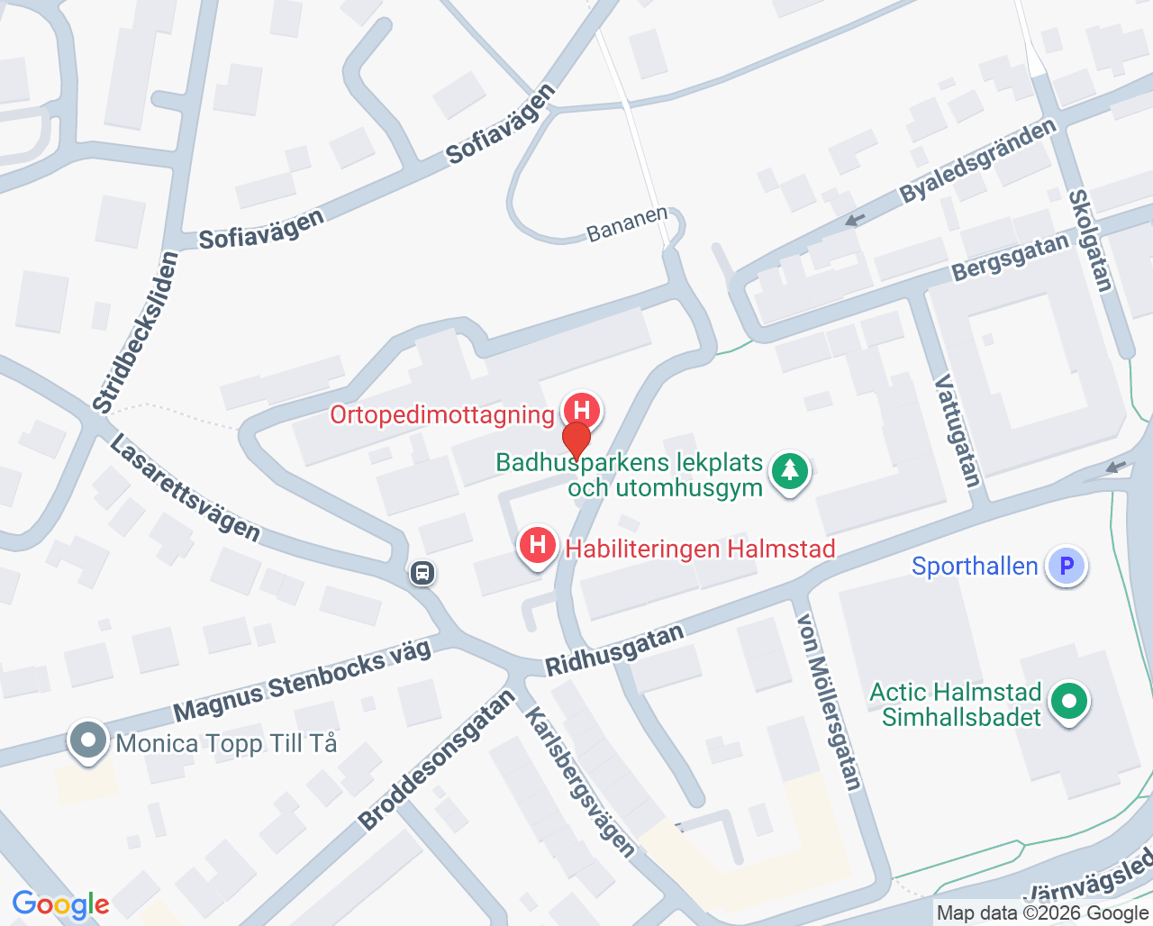 Karta till Capio Movement AB, Halmstad