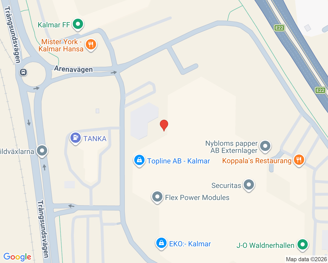 Karta till Hansakliniken Kalmar