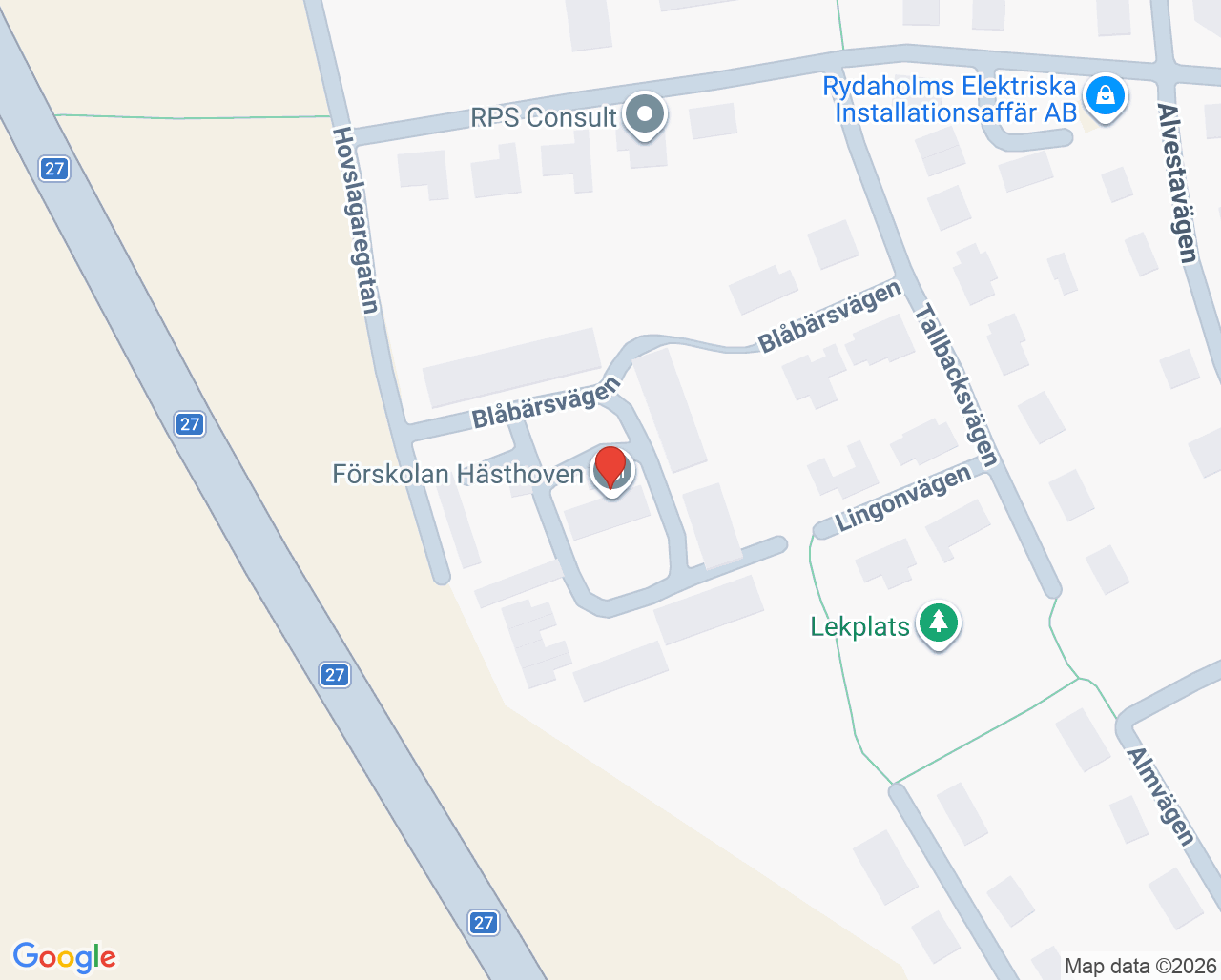 Karta till Kvinnohälsovården Rydaholm