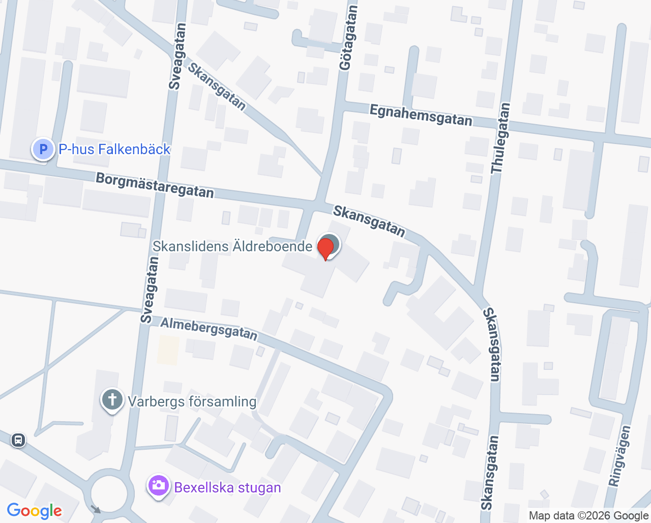 Karta till Skansgatan 24, Varberg