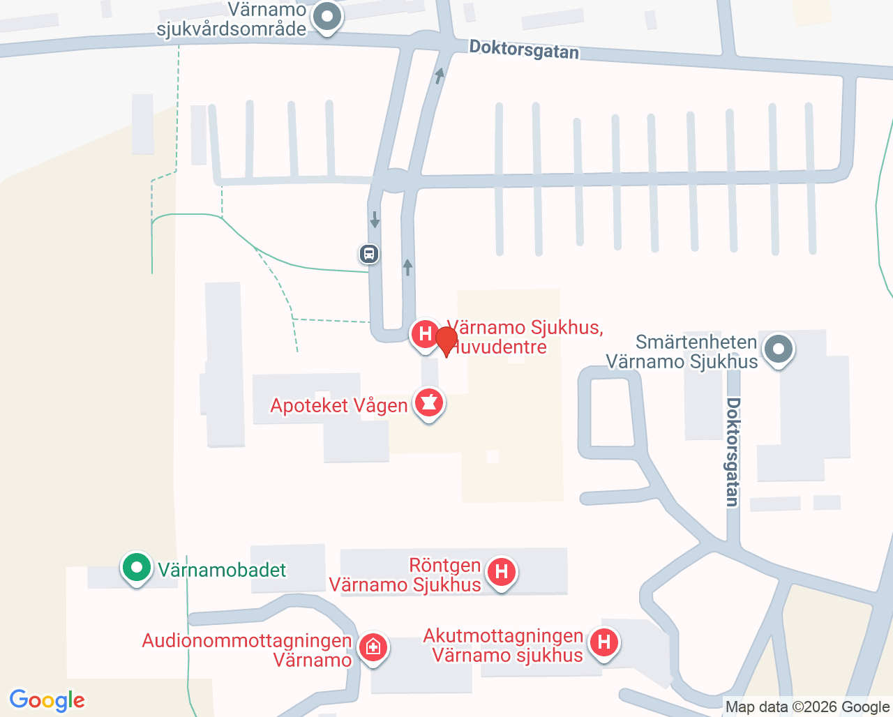 Karta till SSIH Vmo, Värnamo sjukhus