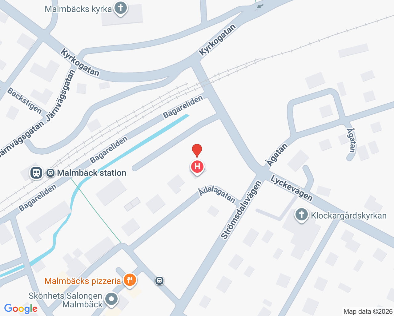 Karta till Bra Liv Bodafors vårdcentralsfilial i Malmbäck