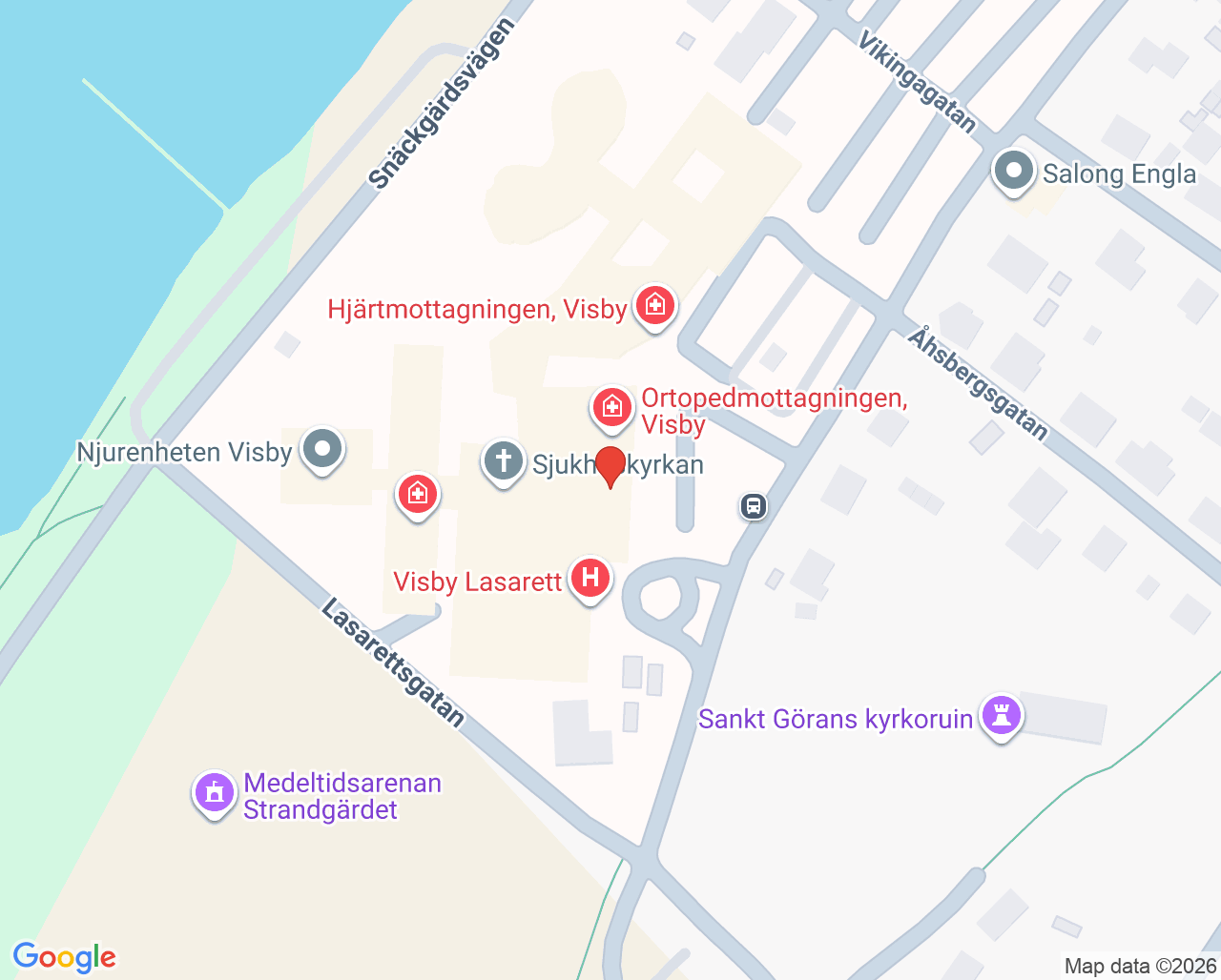 Karta till Strokemottagningen, Visby lasarett