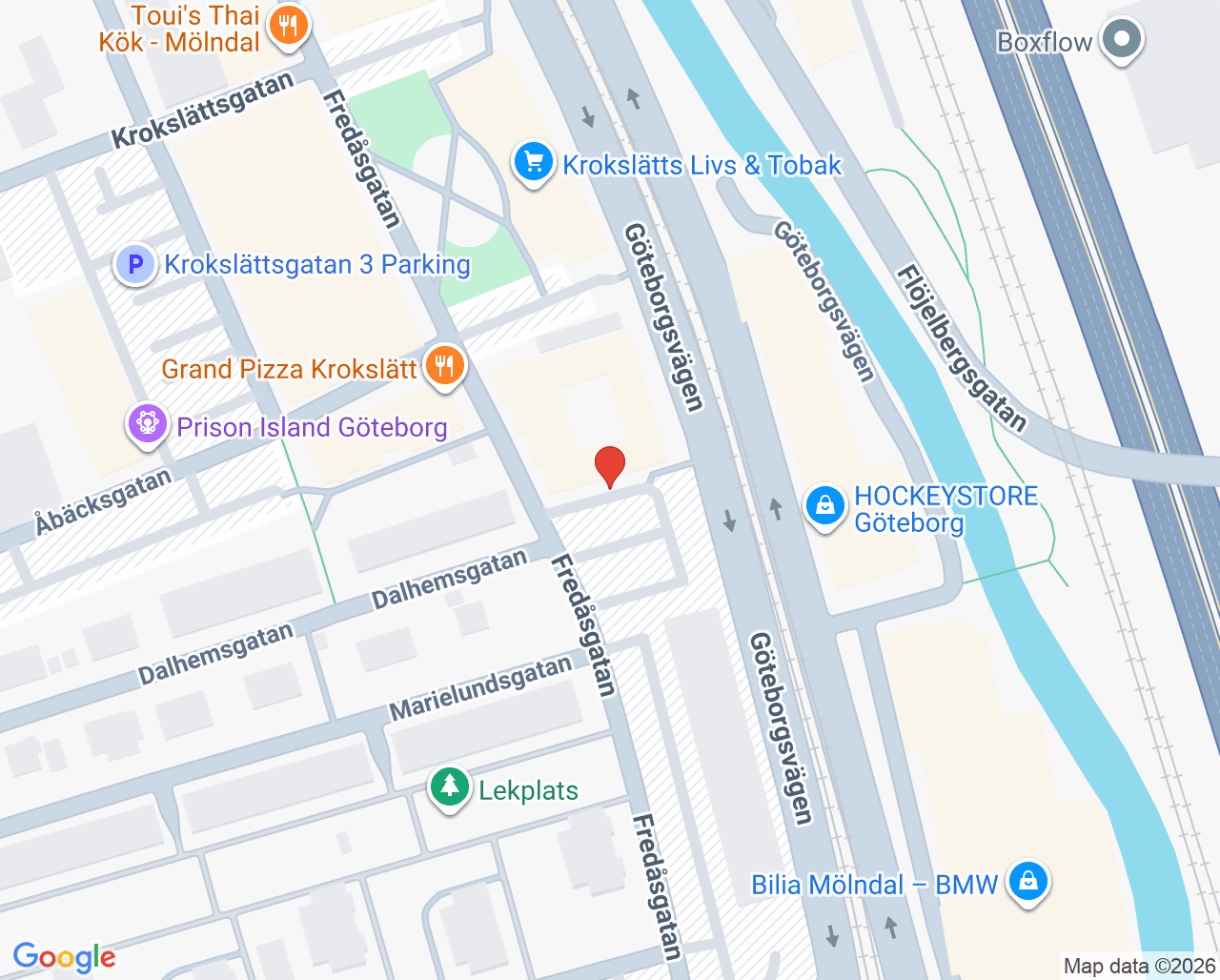Karta till Mölndal psykologmottagning föräldraskap och små barn, Mölndal