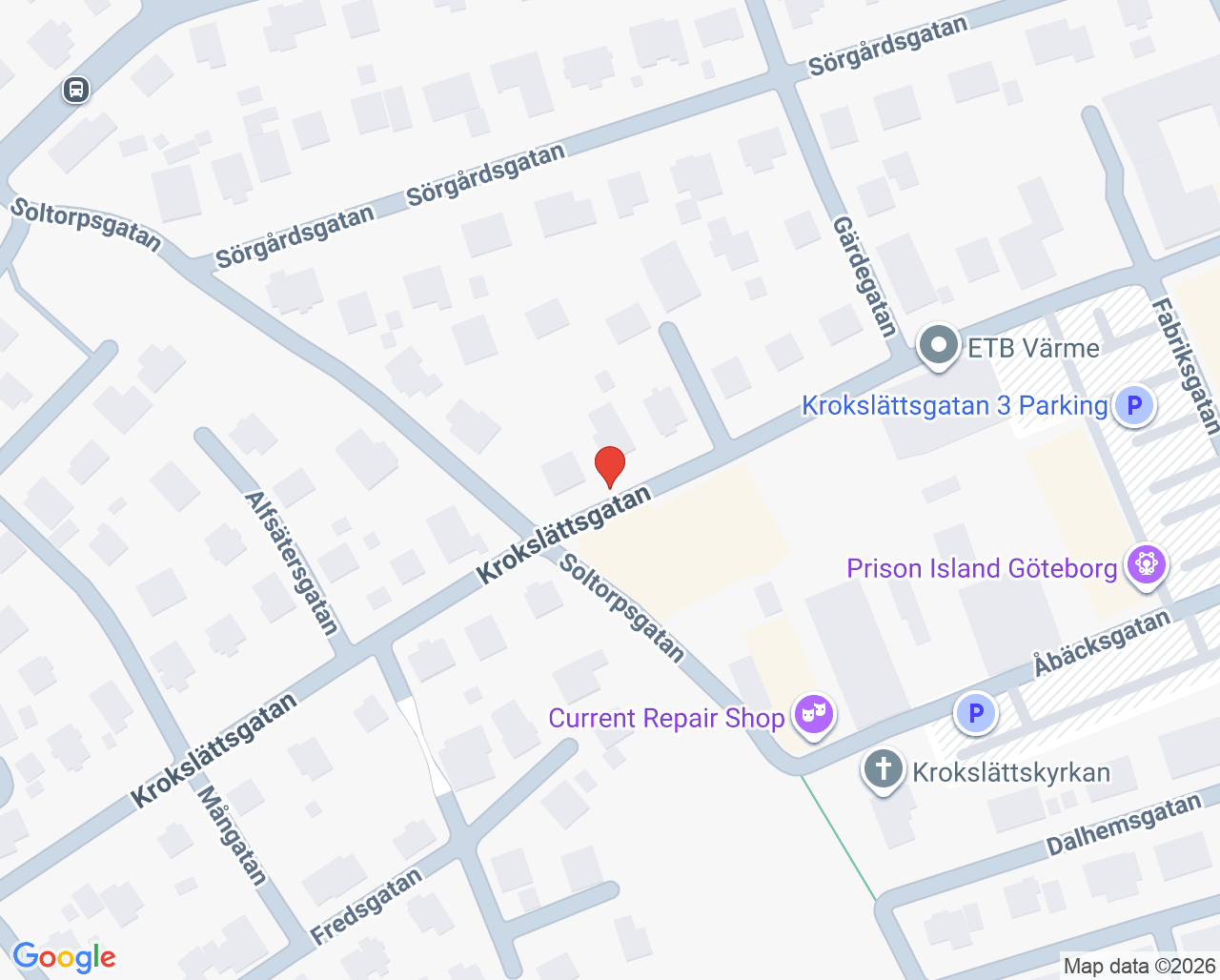Karta till Jarnvik läkarmottagning, Mölndal