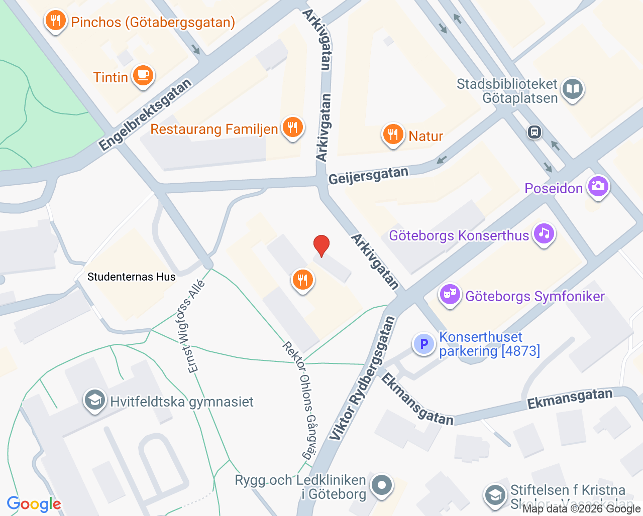 Karta till VasaNova Företagshälsovård Vasakliniken