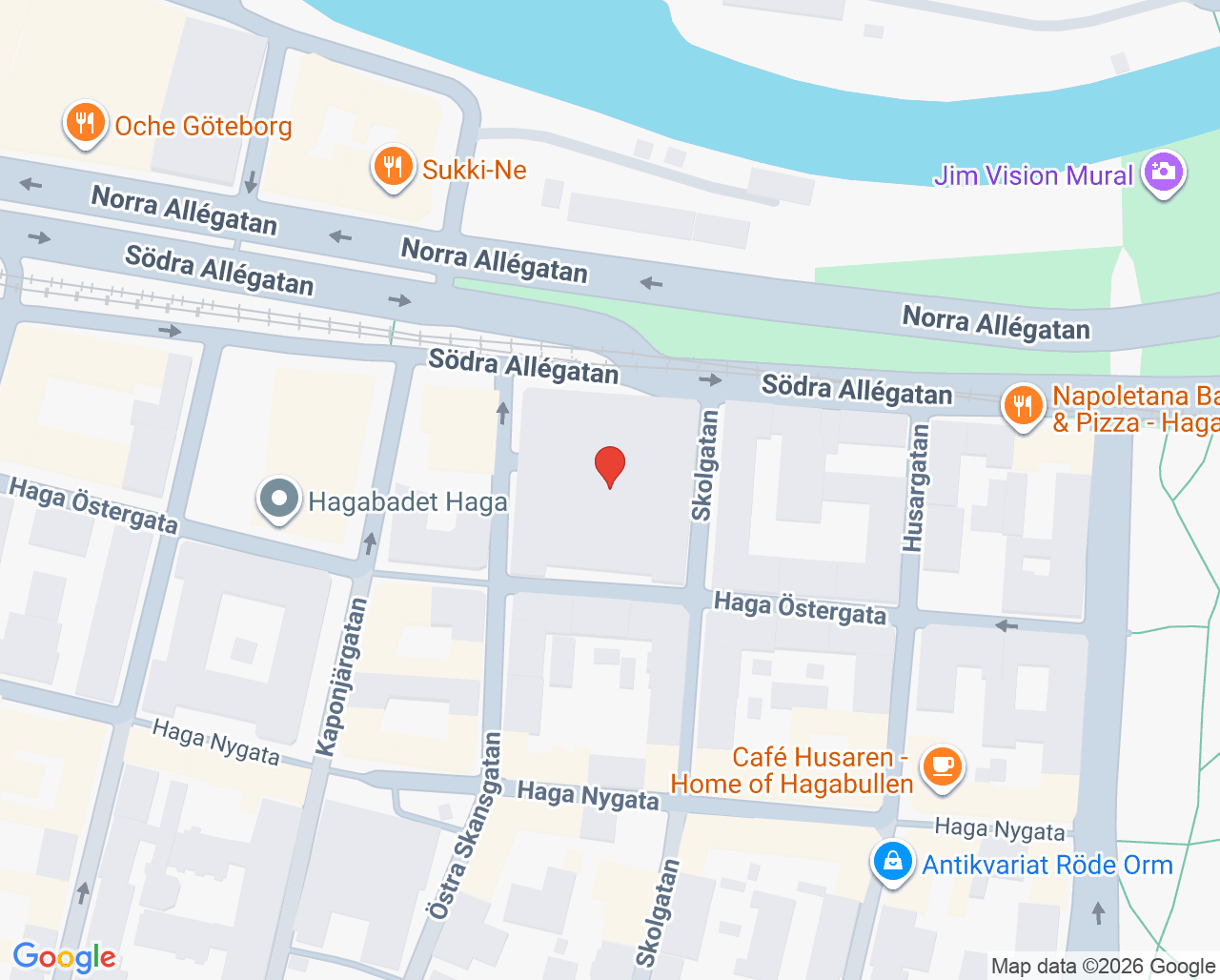 Karta till Aleris Specialistvård Axesshuset, Göteborg
