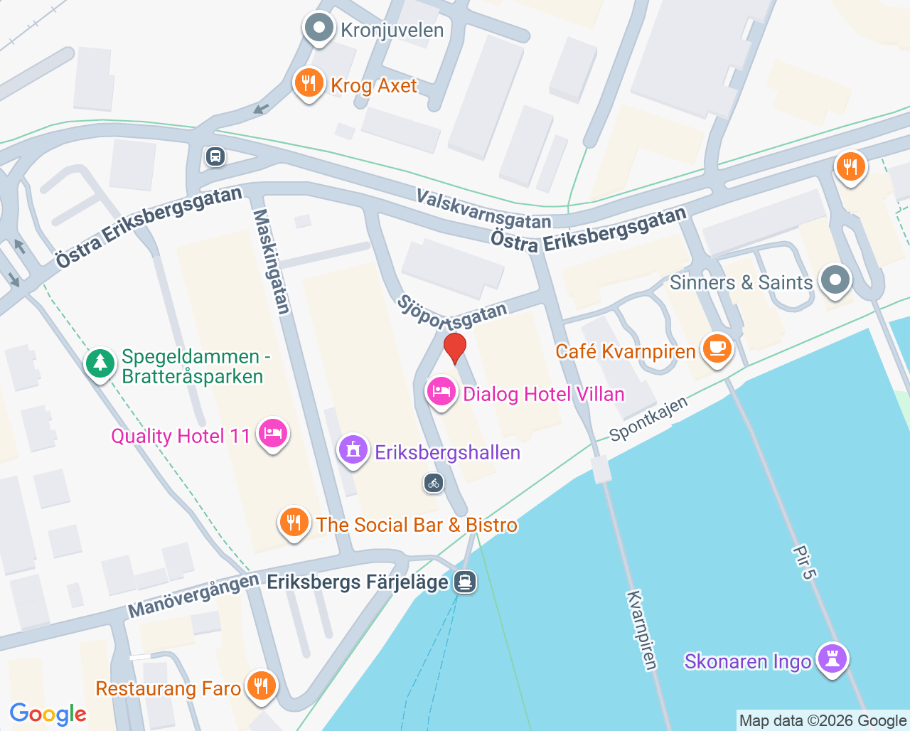 Karta till Närhälsan Eriksberg barnavårdscentral, Göteborg